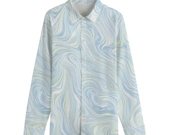 All-Over Print Men's Lapel Collar Shirt With Concealed Placket |115GSM Cotton poplin