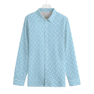 Woven Dot / Men&#39;s Cotton Shirt / Concealed Placket /115GSM Cotton poplin / All Over Print