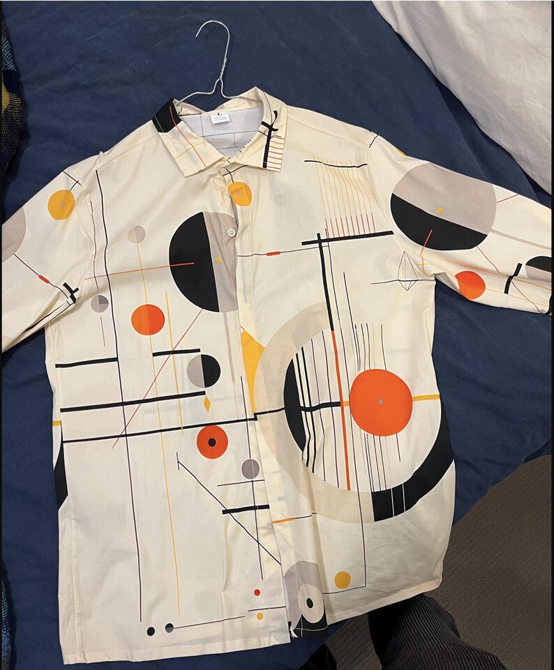 Homage to Kandinsky Men's Cotton Shirt image 6