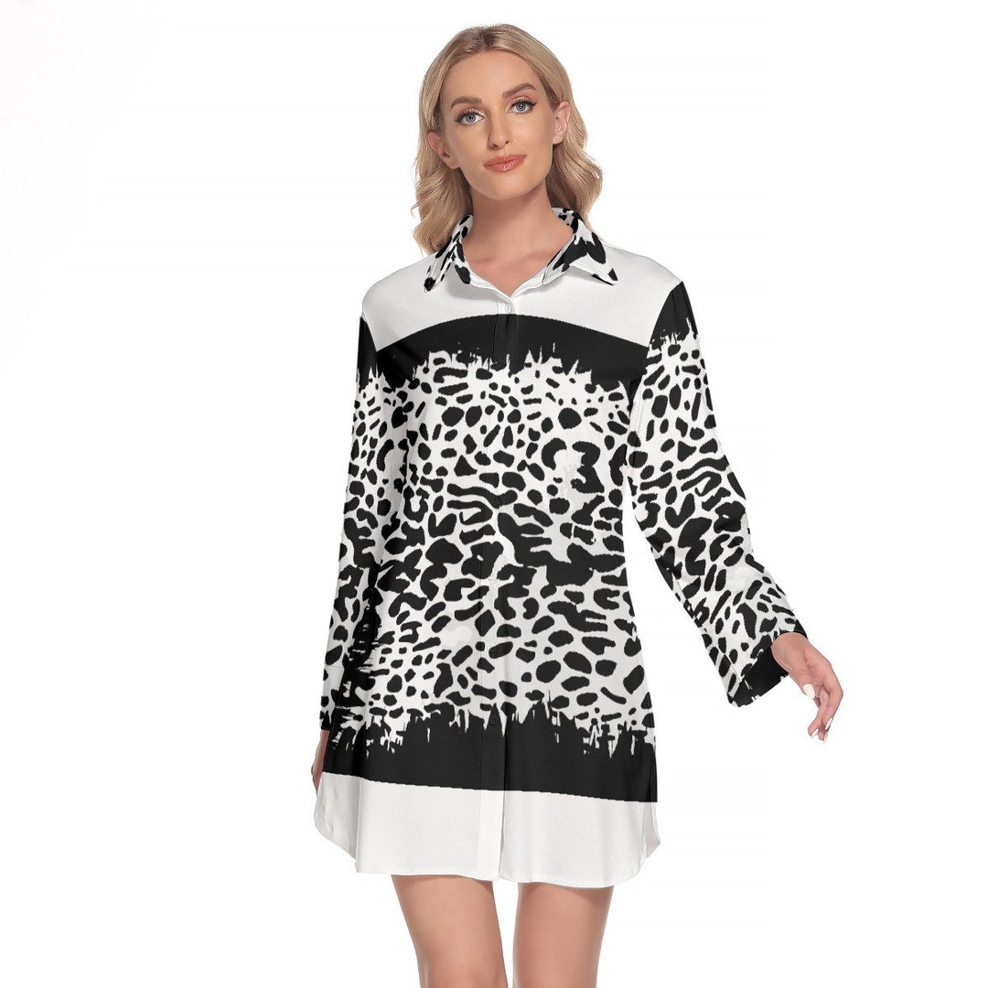 Abito Dritto Vestito Leopardato Bianco E Nero Dolce Gabbana D&G