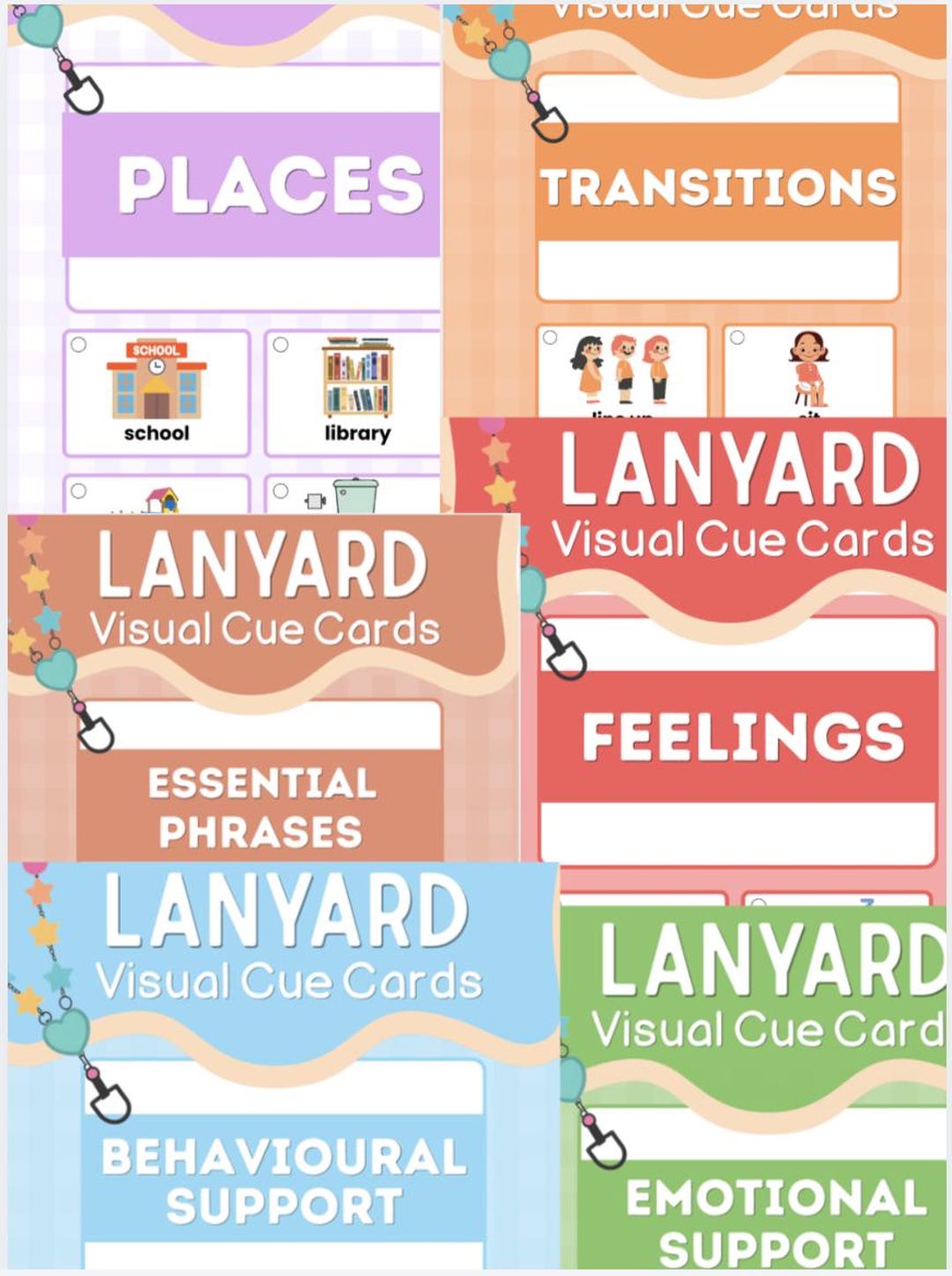 Autism Visual Support Cards | Lanyard & Keychain AAC | Behaviour ...