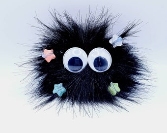Soot Sprite Keychain - Anime, Cartoon, Character, Novelty, Collectibles, Memorabilia, Accessory, Faux Fur, Fluffy, PomPom