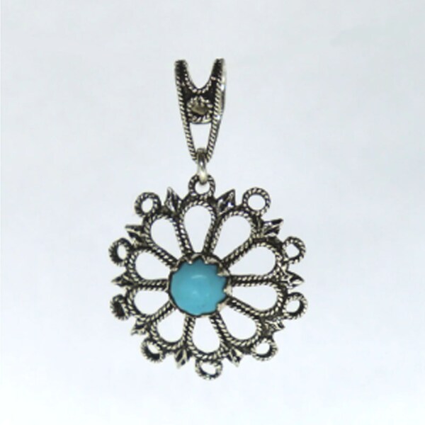 Artisanat sarde Pendentif en pierre turquoise