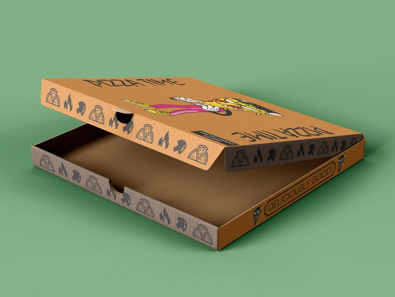 Template for Pizza Box Packaging Box illustrator Svg Png Etsy