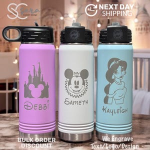 Personalized Disney Water Bottle, Custom Disney Water Bottle, First Family Disney Trip, Kids Cup, Mickey Disney Water Bottle, Christmas Gift