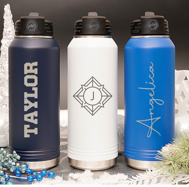 Personalized Laser Engraved Water Bottles, Custom Name 20oz 32oz 40oz ...