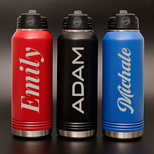 Custom Personalized Name Water Bottle, Laser Engraved With Custom Name ...