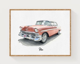 Personalized Car Drawing from Photo, Custom Watercolor Vehicle Portrait, Meaningful Anniversary or Birthday Gift