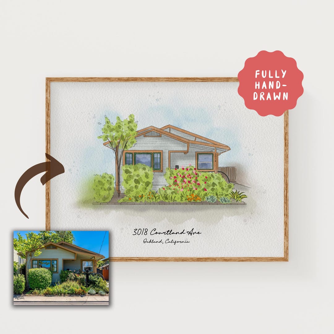 Custom Watercolor House Portrait | Personalized Home Art (digital Item ...