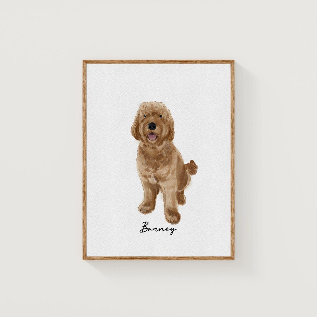 Custom Pet Memorial Watercolor Portrait, Hand Drawn Dog Cat ...