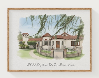 Custom Watercolor House Portrait | Personalized Home Illustration (Digital Download)