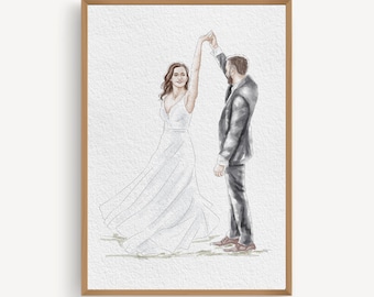 Minimalist Watercolour Sketch  | Personalized Digital Artwork. Custom Thoughtful Gift | Handmade in 48 Hours
