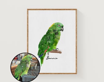 Custom Watercolor Pet Portrait, Hand Drawn Dog Cat Illustration (Digital File)