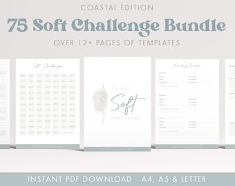 75 Day Soft Challenge Bundle | Fitness & Habit Tracker (Digital and Printable)