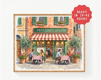 Personalized First Date Venue Watercolor Portrait, Anniversary Gift (Digital Download)