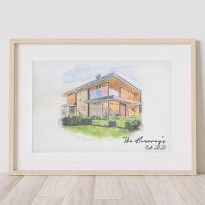 Minimalist Watercolour Sketch of Your Home Personalized Digital House Artwork. Custom Thoughtful Housewarming Gift Handmade in 48 Hours image 6