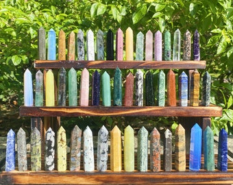 2.1Inch Amethyst Tower, 50 Kinds of Tower Crystal，Obelisk Crystal,Energy Crystal Tower,Chakra Crystal Tower,Crystal Gift Box.