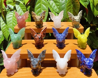 1.5 inches, Natural Gemstone Gargoyle Statue, Hand-Carved Crystal, Home Decoration, Meditation Jewelry, Crystal Gift