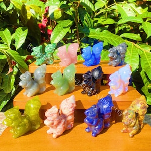 2-inch,Crystal Carved Squirrel,Hand Carved Gem Squirrel,Cute Squirrel Statue,Crystal Animal,Home Decor,Meditation Crystal,Christmas Gifts
