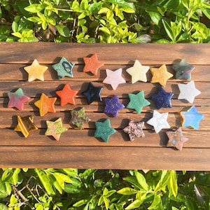 1.2 inches Hand Carved Star,Healing Crystal, Crystal Decoration Star Pendants,Gemstone Star, Crystal Star Gift