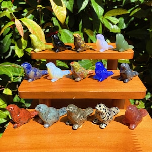 Hand Carved Crystal Birdie: Natural Stone Animal Carving (1.5 inches)