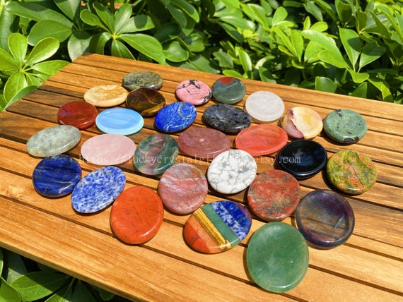 Crystal Worry Stone: Healing Gemstone for Stress Relief (35x45mm