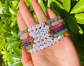 Personalized Crystal Bracelet: Custom Letter Beaded Bracelet