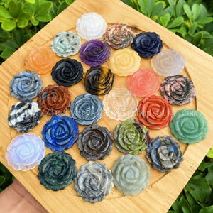 Carved Crystal Roses: Gemstone Healing Crystals, Decorations
