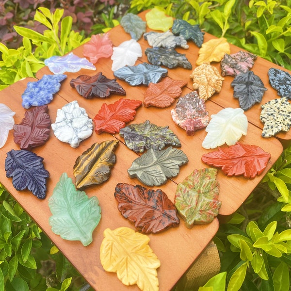 31 Kinds Natural Crystal Leaf,Hand Carved Quartz Crystal Tree Leaf,Mineral Specimen,Home Decoration,Reiki Healing,Crystal Gifts