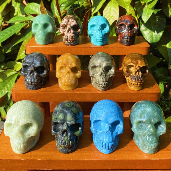 2 Inches Hand Carved Skull,Crysal Skull,Healing Crystal, Energy Skull,Gemstone Skull, Home Decor, Crystal Gifts, Wholesale