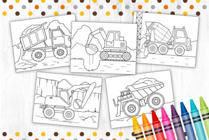 Construction Coloring Pages for Kids, Construction Birthday, Truck