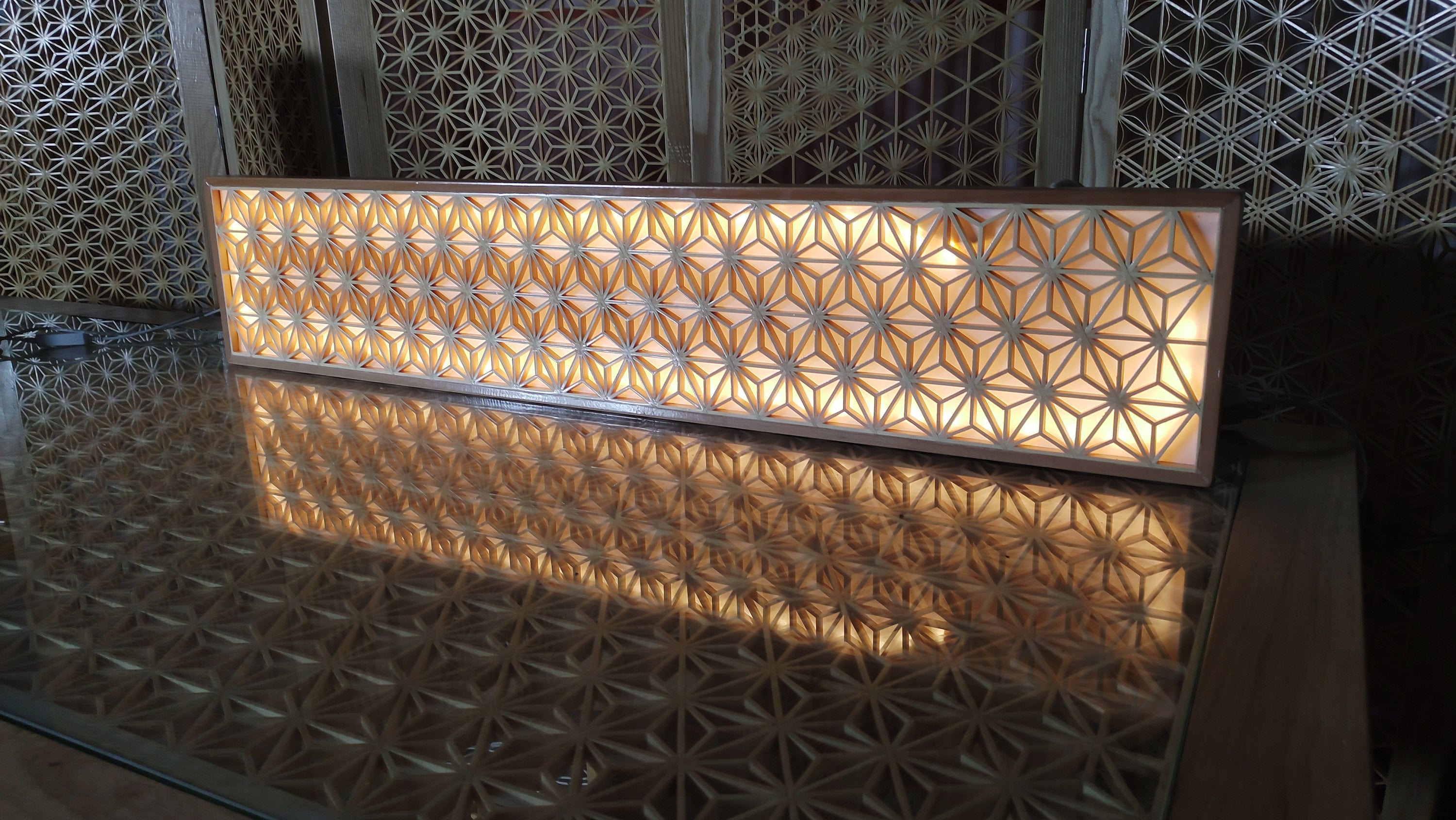 Japanese Handmade Kumiko Lamp Light Illuminationcorridor Etsy