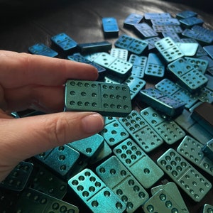 Handmade resin Double 12 Dominoes.