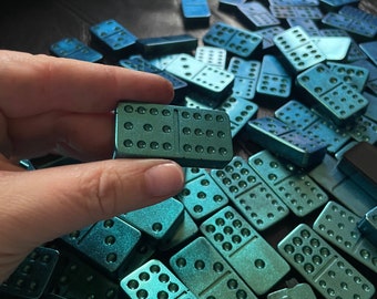 Handmade resin Double 12 Dominoes.