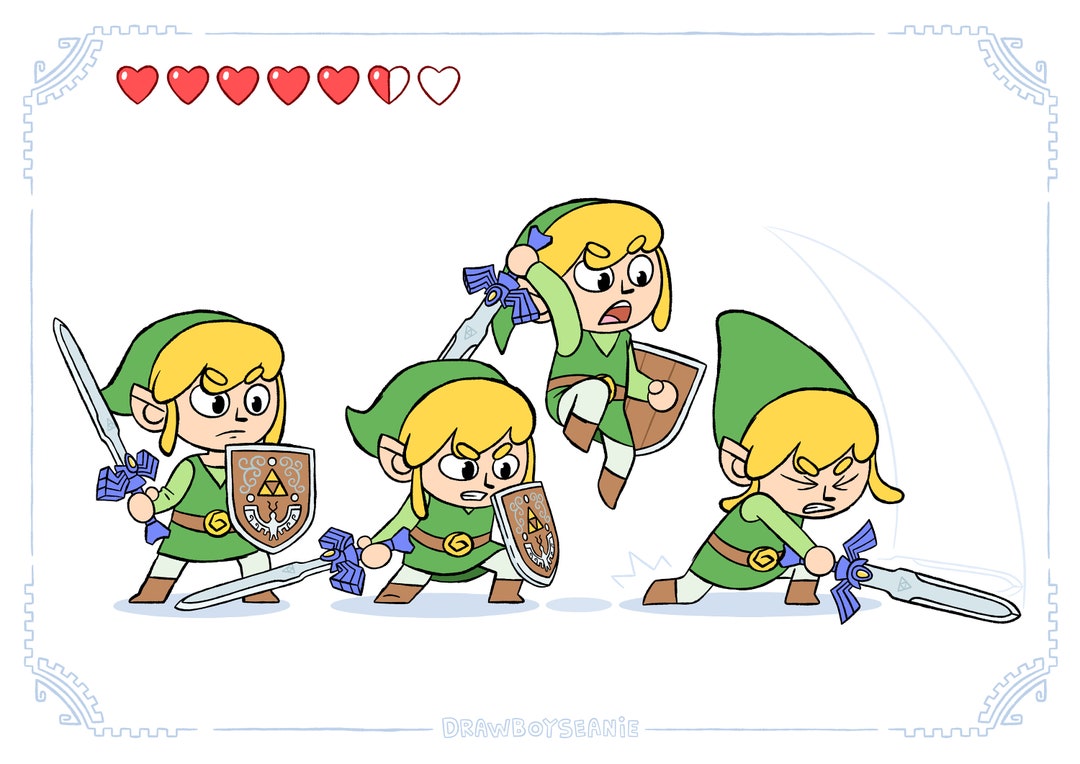 Legend of Zelda A4 Sword Swing Print - Etsy