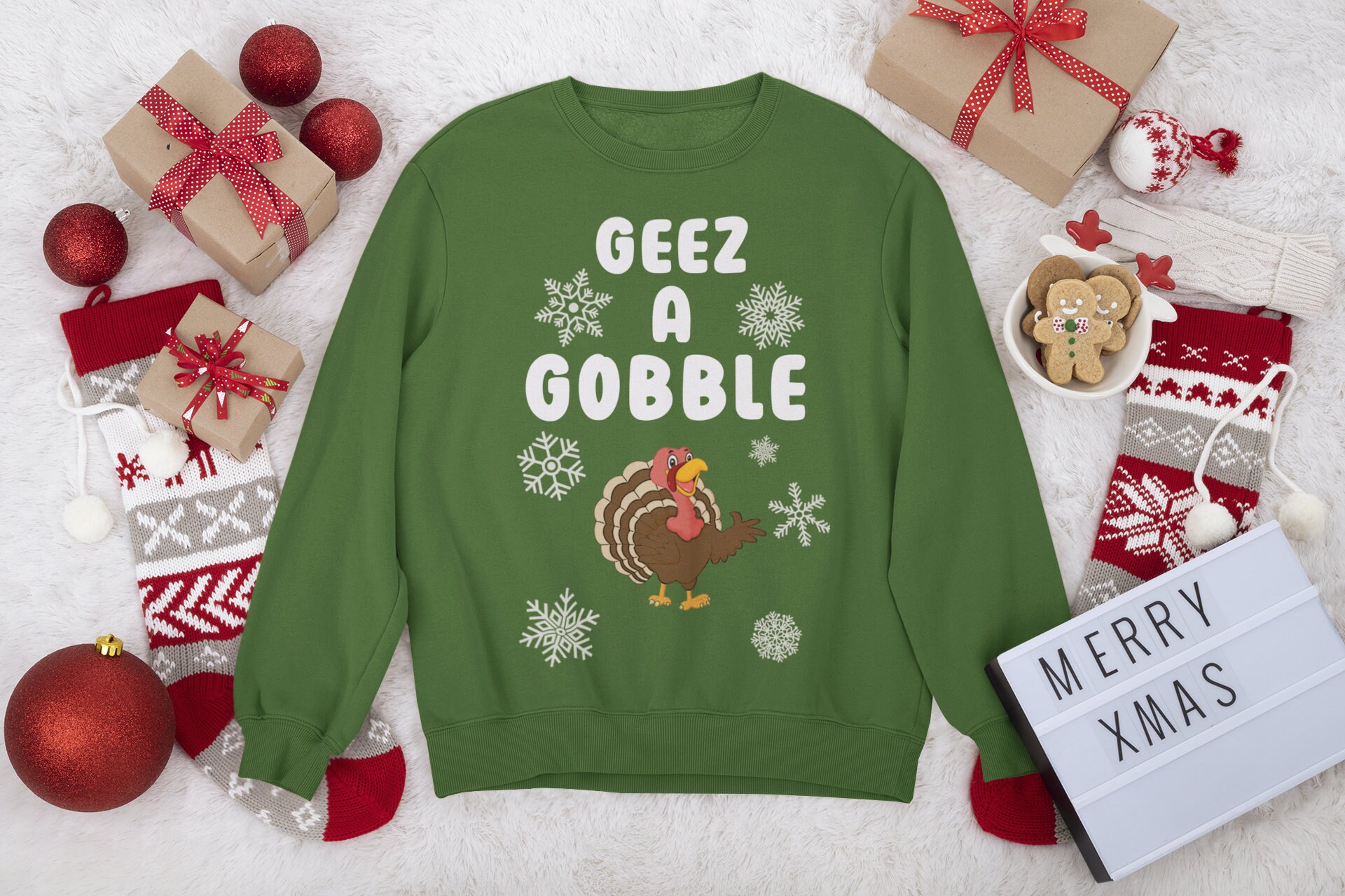 Geez a Gobble Funny Christmas Jumper Mens Christmas Jumpers Etsy UK