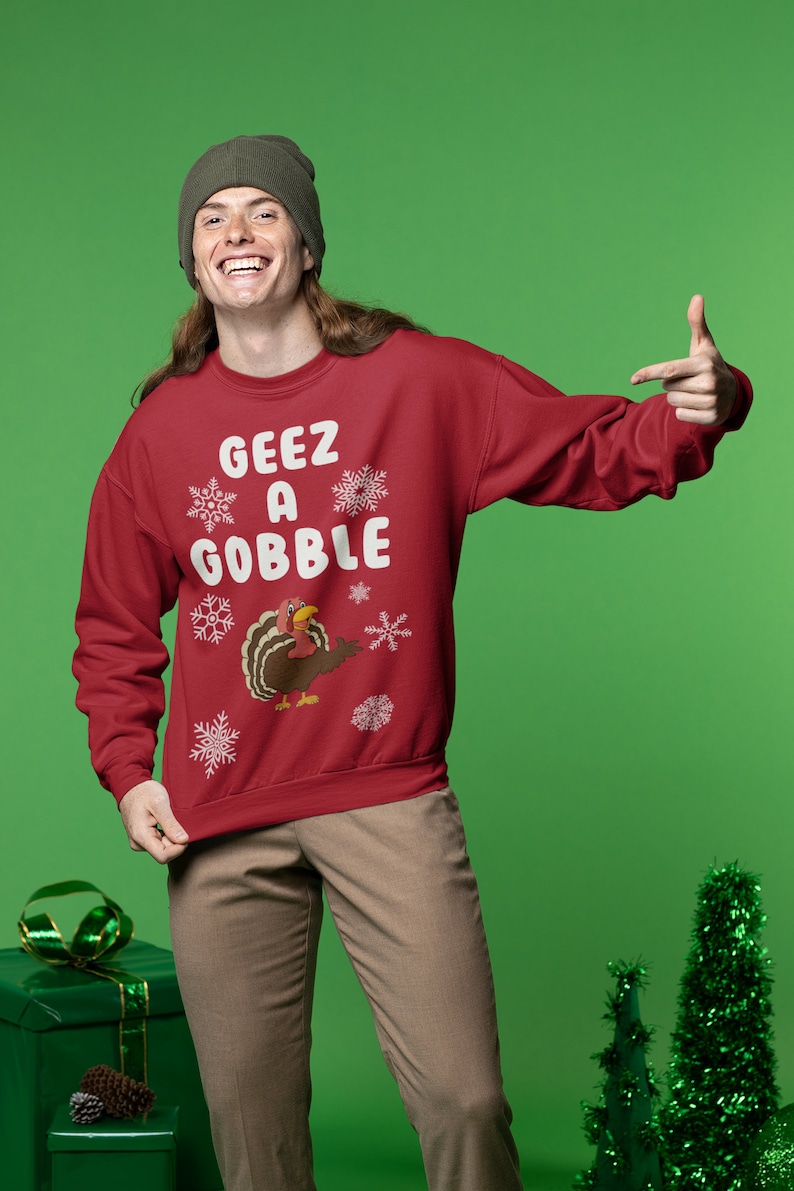 Geez a Gobble Funny Christmas Jumper Mens Christmas Jumpers Etsy UK