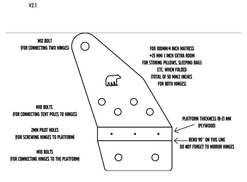 Rooftop Tent Hinge Kit Etsy