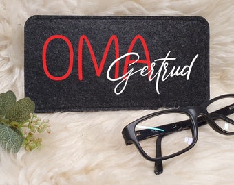 Glasses case personalized, grandma, grandpa, mom, dad, brother, sister etc.