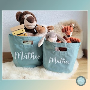 Aufbewahrungskorb, Aufbewahrungsbox für Spielzeug, Kinder, personalisiert, Geschenk zur Geburt, Aufbewahrung für Hunde, Katzen Spielsachen