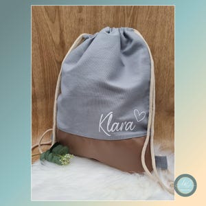 Turnbeutel Kinder personalisiert mit Namen • Geschenk Schulkind • Kinder Rucksack mit Herz