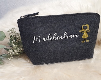 Kosmetiktasche, Schminktasche, Kulturtasche "Mädchenkram"