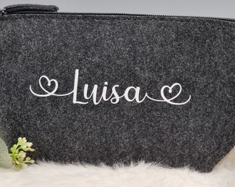 Kosmetiktasche, Schminktasche, Kulturtasche personalisiert mit Name, Geschenk für Freund/Freundin, Geburtstag, Muttertag, Valentinstag