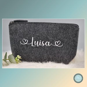 Kosmetiktasche, Schminktasche, Kulturtasche personalisiert mit Name, Geschenk für Freund/Freundin, Geburtstag, Muttertag, Valentinstag