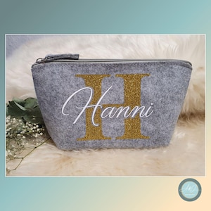 Kosmetiktasche, Schminktasche, Kulturtasche personalisiert mit Name, Geschenk für Freund/Freundin, Geburtstag, Valentinstag
