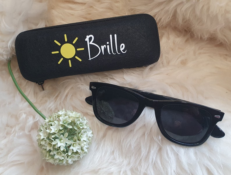 Brillenetui mit Reißverschluss für Sonnenbrille Schwarz