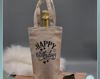 Flaschentasche, Geschenktasche für Flaschen "Happy Birthday"