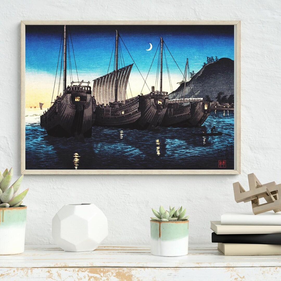 Japanese History Boats Wall Art Etsy