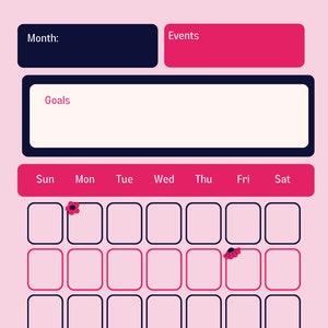 Monthly Planner| Digital Monthly Planner| Printable Monthly Planner| Editable Monthly Planner| Digital Download| INSTANT DOWNLOAD