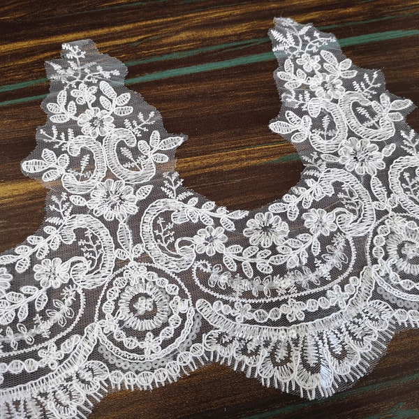 Embroidery Sequin Lace Fabric,Eyelash Lace Trim,Wedding Veil Bridal Lace,DIY Dress Lace Supplies